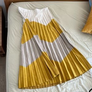 Zara faux Suede Pleated Midi Skirt size S
